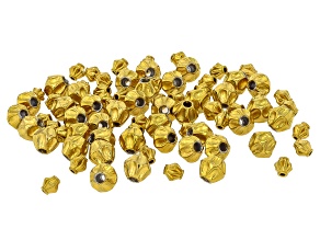 18k Gold Over Stainless Steel 5x6mm & 4x3.5mm Textured Bead Set of 80