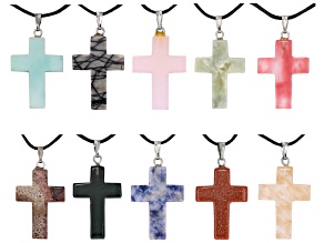 Multistone Cross Pendant set of 10