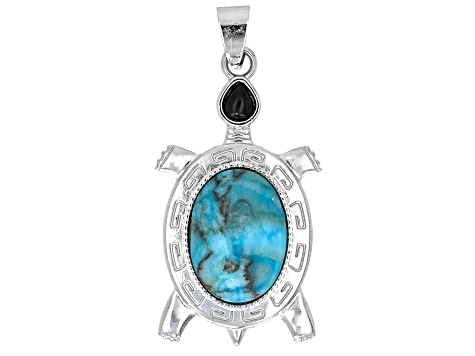 Multistone Framed Turtle Pendant Set of 8 - JMO578 | JTV