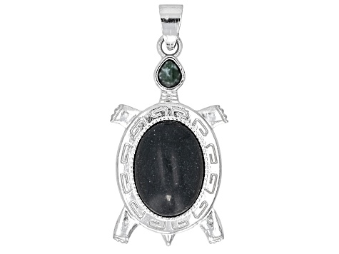 Multistone Framed Turtle Pendant Set of 8 - JMO578 | JTV