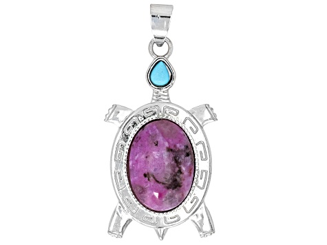 Multistone Framed Turtle Pendant Set of 8 - JMO578 | JTV