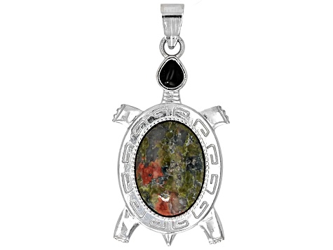 Multistone Framed Turtle Pendant Set of 8 - JMO578 | JTV