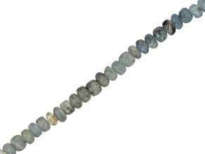 Moss Aquamarine 4.5-5.5mm Smooth Rondelle Bead Strand Approximately 15" in Length