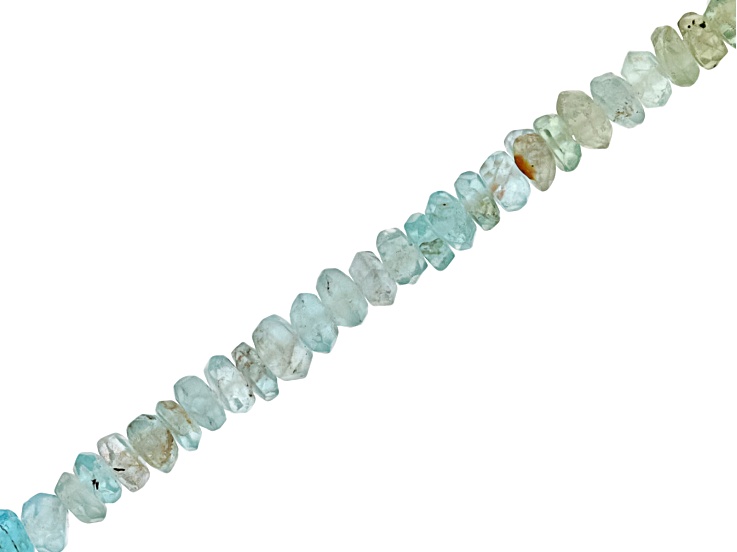 Ocean Color Apatite 4mm Faceted Rondelle Bead Strand 15 inches