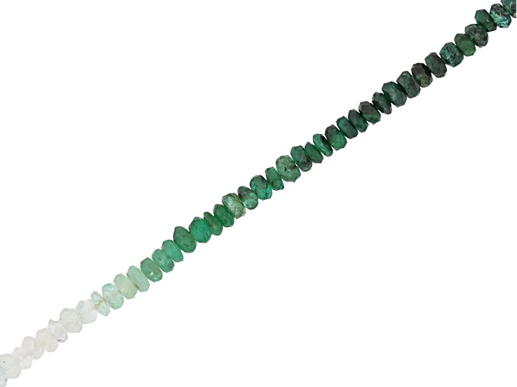 Shades Of Emerald 4mm Faceted Rondelle Bead Strand Approximately 17-18" in Length
