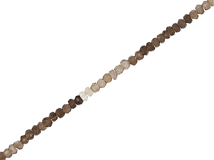 Smoky Quartz 3.5-4mm Faceted Rondelle Bead Strand