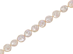 Light Peach Freshwater Pearl 8-9mm Coin Bead Strand