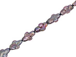 Peacock Black Freshwater Pearl 14x9mm Cross Bead Strand