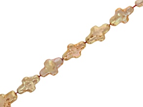 Golden Freshwater Pearl Cross Bead Strand