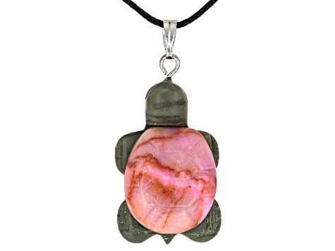Multistone Carved Turtle Pendant Set of 10