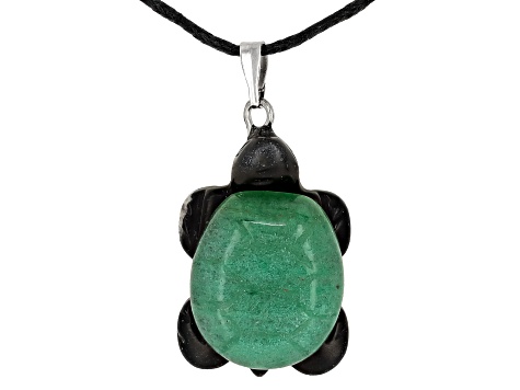 Multistone Carved Turtle Pendant Set of 10