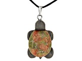 Multistone Carved Turtle Pendant Set of 10