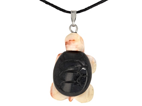 Multistone Carved Turtle Pendant Set of 10