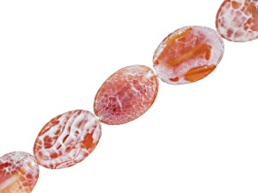 Orange Agate Twisted Oval Bead Strand Approximately 16" in Length