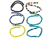 Multi-Stone 4mm Cube Bead Strands Set of 18