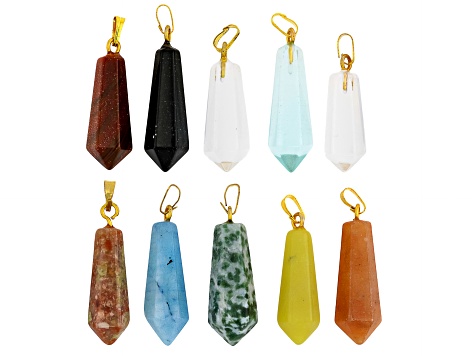 Gold Tone Tapered Point Pendant Bail Set