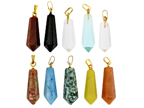 Gold Tone Tapered Point Pendant Bail Set