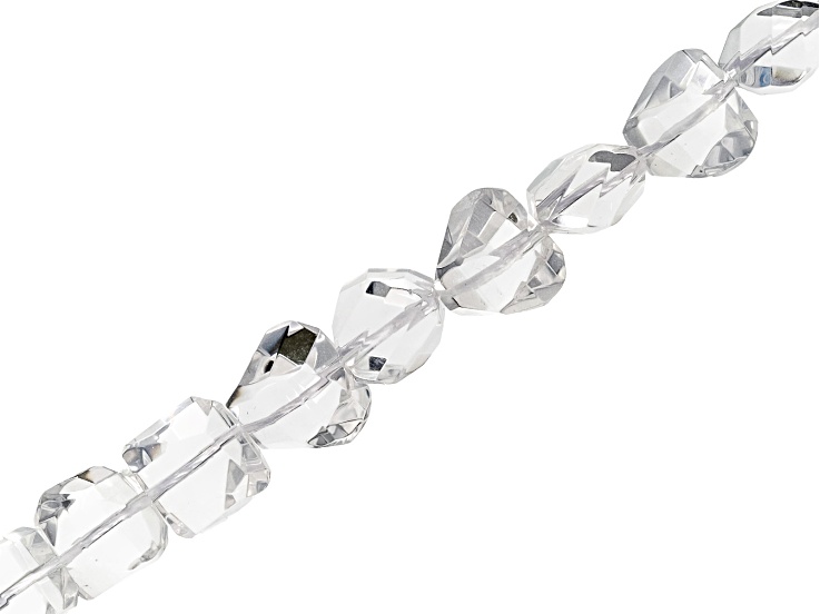 Crystal Quartz 12-14mm Twisted Free Form Bead Strand Approximately 15-16" in Length