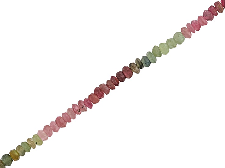 Tourmaline 3.5-4mm Faceted Rondelle Bead Strand Approximately 14-15" in Length