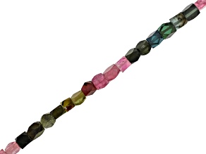 Tourmaline Faceted 4x4-5x4mm Square Bead Strand Approximately 15-16" in Length