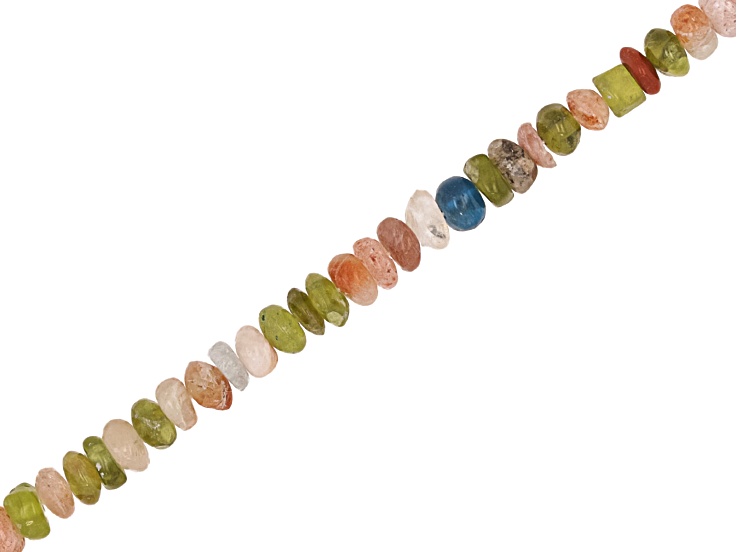 Multi-Stone 4-5mm Faceted Rondelle Treasure Bead Strand Approximately 13" in Length