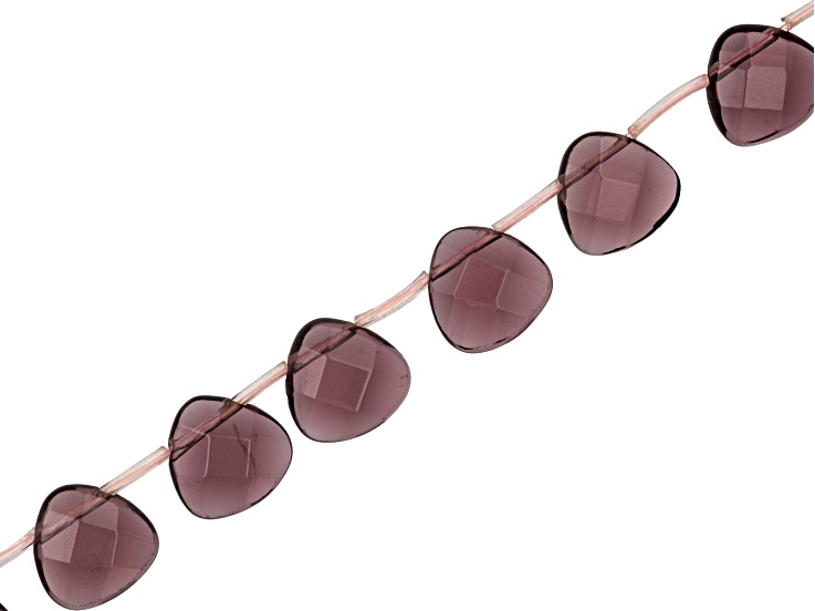 Purple Fluorite 14mm Faceted Top Drilled Tear Drop Approximately 15-16" in Length