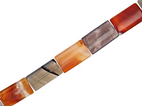 Botswana Agate 12x20mm Rectangle Bead Strand Approximately 16" in Length
