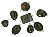 Labradorite Double Sided 22-30mm Connector Set of 8