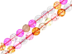 Pink Quartz 8mm Round Bead Strand Approximately  15-16" in Length Set of 2