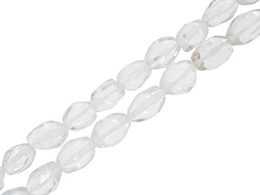 Crystal Quartz 11x14mm & 13x18mm Nugget Bead Strand Set of 2