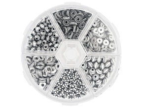 Antique Silver Tone 5-7mm Assorted Spacer Bead Set of 600