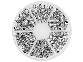 Antique Silver Tone 4x6-5x13mm Assorted Bead Bail Set of 140