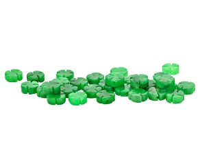 Jadeite 8mm Carved Flower Bead Set of 30