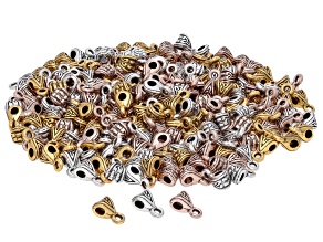 Antique Silver, Gold, & Rose Gold Tone 7x6mm Bail Set of 225