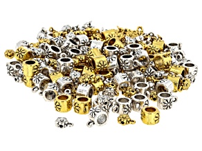 Antique Silver & Gold Tone 5mm & 8mm Floral Bail Set of 200