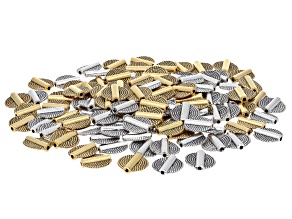 Antique Silver & Gold 14mm Rope Coil Loose Bead Set of 120