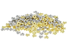 Silver & Gold Tone 6x2mm Spacer Bead Set of 200