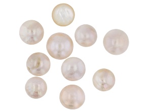 White Mabe Domed Cultured Freshwater Pearl 13-17mm Focal Cabochon Set of 10