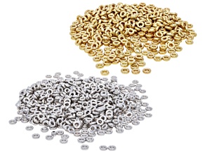 Gold & Silver Tone Electroform 2x6mm Spacer Bead Set of 1500