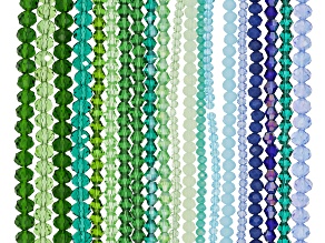 Blue & Green 2.5-8mm Assorted Bead Strand Set of 20