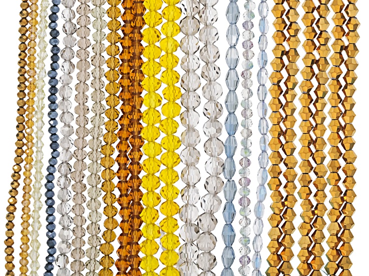 Earth Tone 2.5-8mm Assorted Bead Strand Set of 20