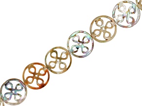Abalone 20mm Flower Wheel Bead Strand Approximately 15" in Length