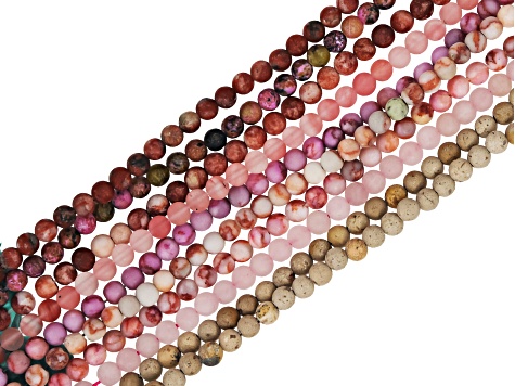 Multi-Stone Matte 4mm Round Bead Set of 30