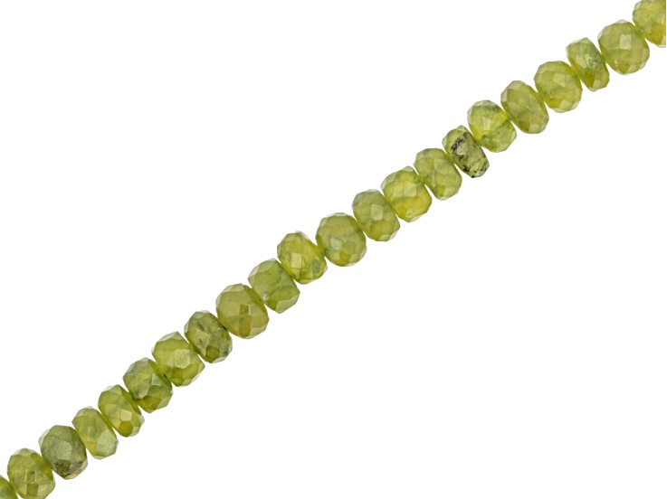 Vesuvianite 5-6mm Faceted Rondelle Bead Strand Approximately 14-15.5" in Length