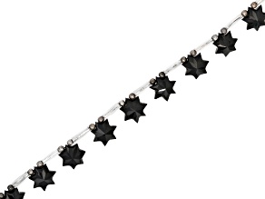 Black Spinel 8mm Faceted Star Bead Strand Approximately 8" in Length