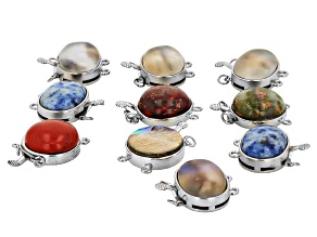 Multi-Stone 16mm Round & 13x18mm Oval Set of 10