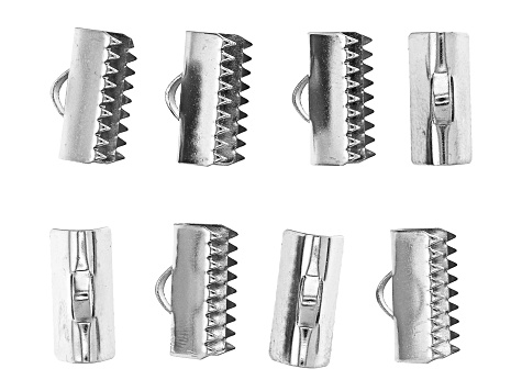 Stainless Steel Appx 13mm Ribbon Crimp Ends Appx 8 Pieces