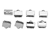 Stainless Steel Appx 8mm Ribbon Crimp Ends Appx 8 Pieces