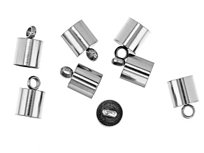 Stainless Steel Appx 10x6mm End Caps Appx 8 Pieces