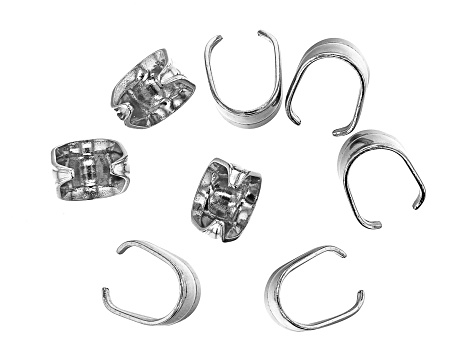 Stainless Steel Appx 10mm Pinch Bail Findings Appx 8 Pieces
